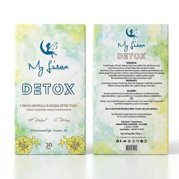 My Lisaa Detox Tea for weight loss Lemon Front and Back View