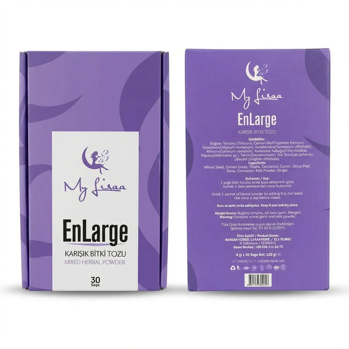 My Lissa Enlarge Herbal Weight Gain Tea Front and Back View